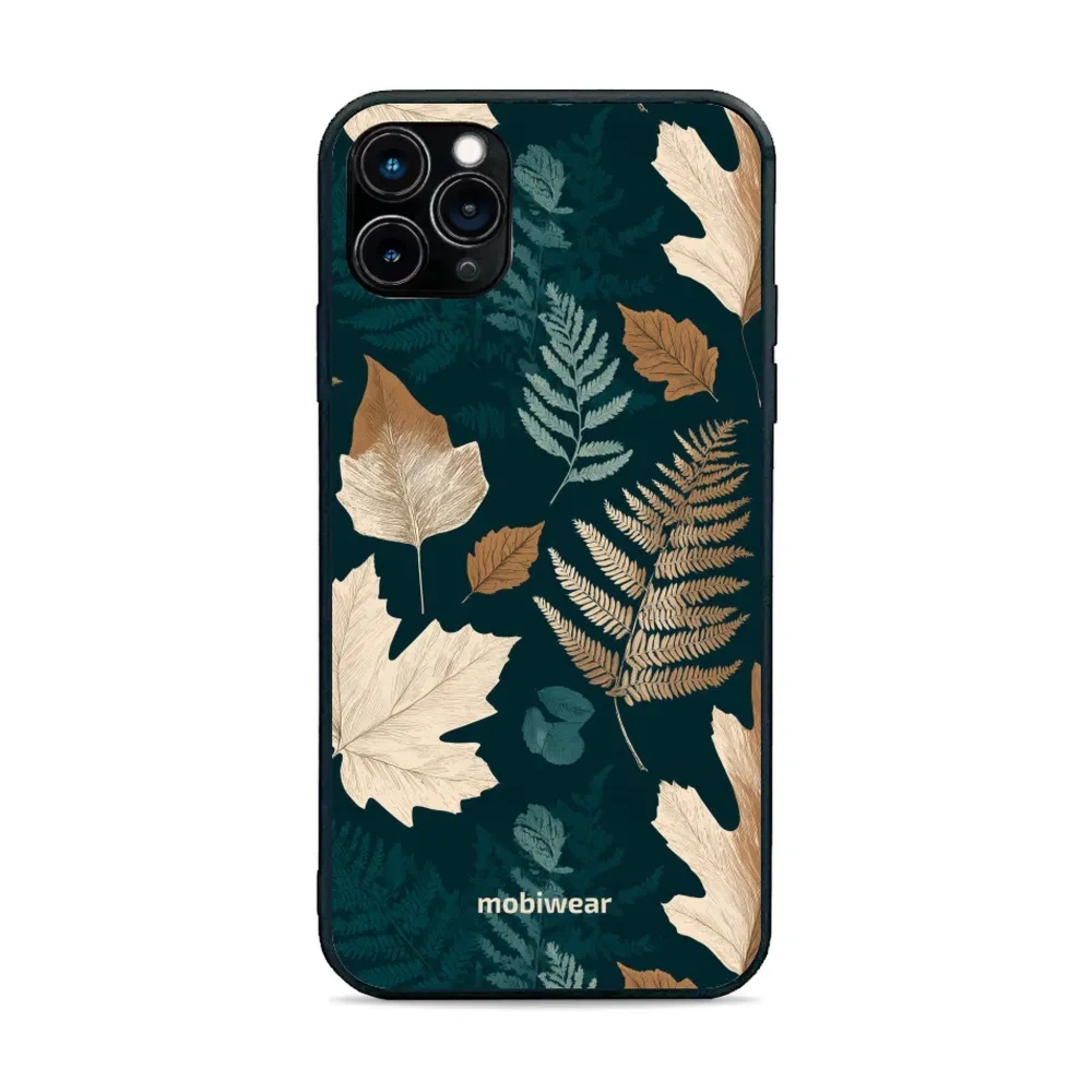 Etui ochronne do iPhone 11 Pro Max, Mobiwear Glossy Case, zielnik z liści i paproci