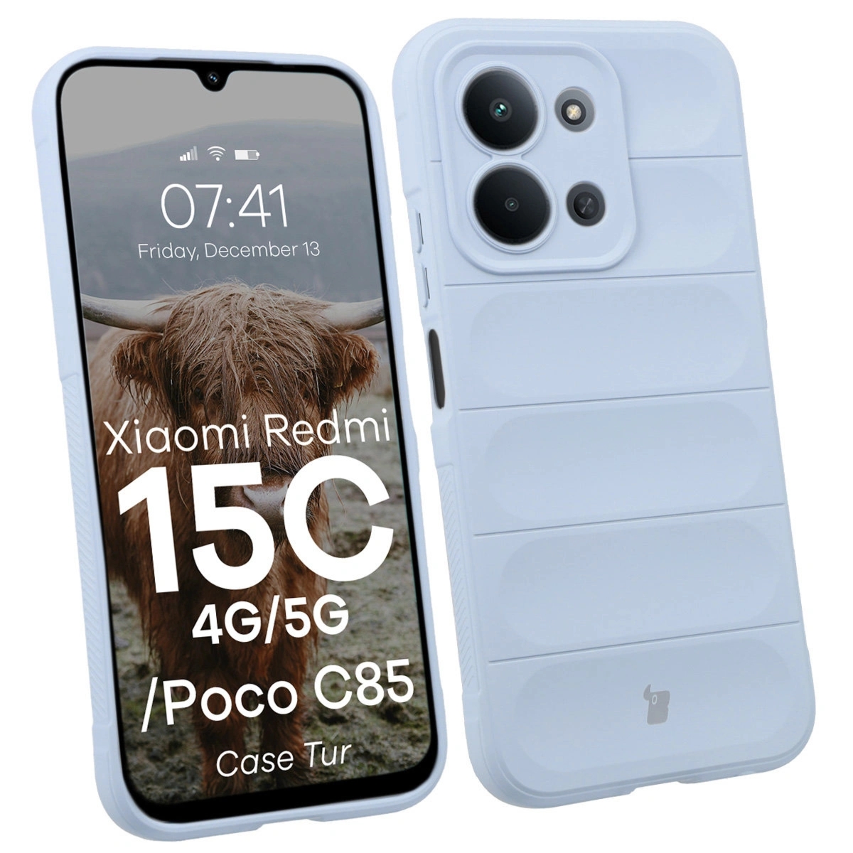 Pancerne etui Bizon Case Tur do Xiaomi Redmi 15C 4G/5G / POCO C85 4G, jasnoniebieskie