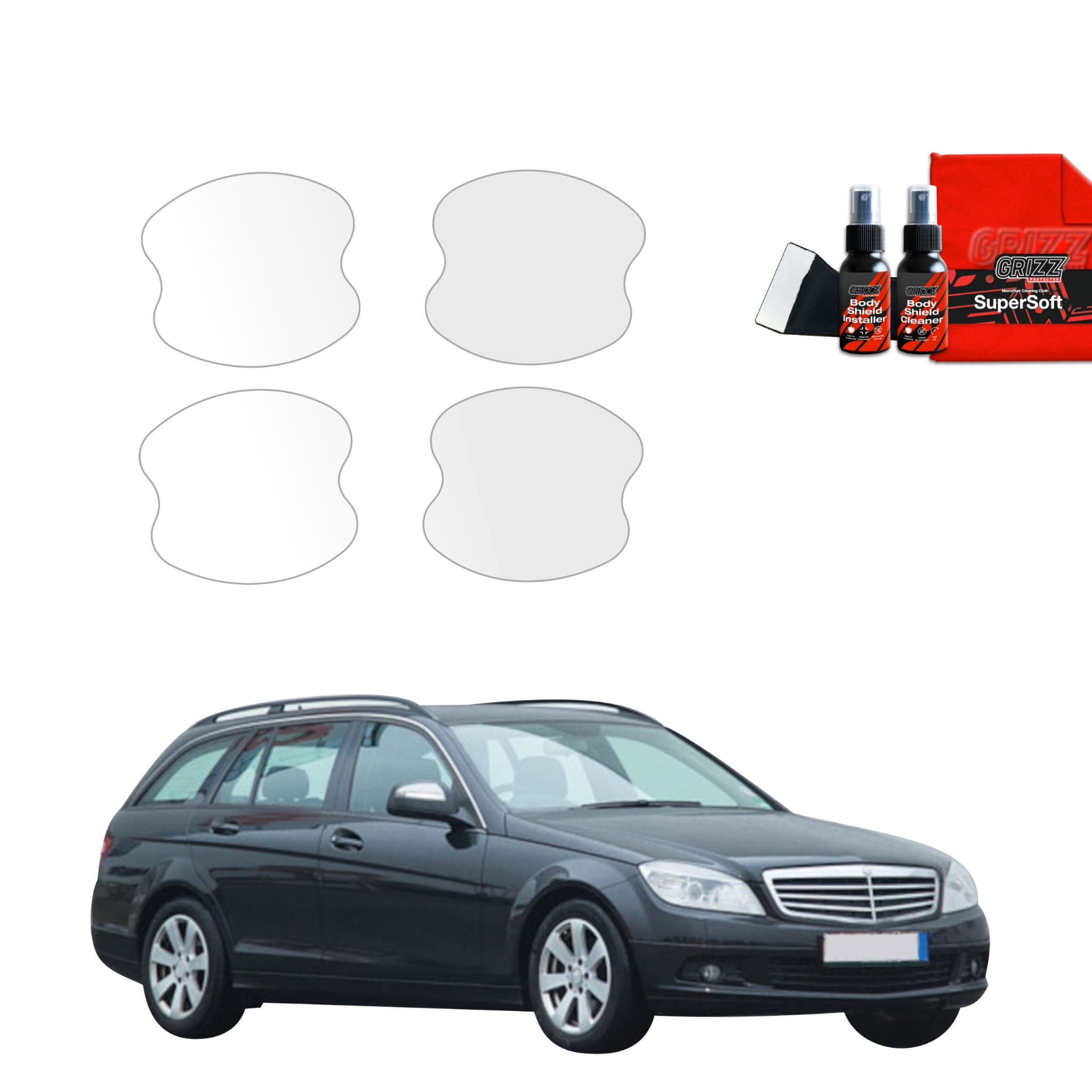 4w1 Folia ochronna pod klamki Grizz Protector do Mercedes Benz C Klasa S204 Kombi (2007-2011)