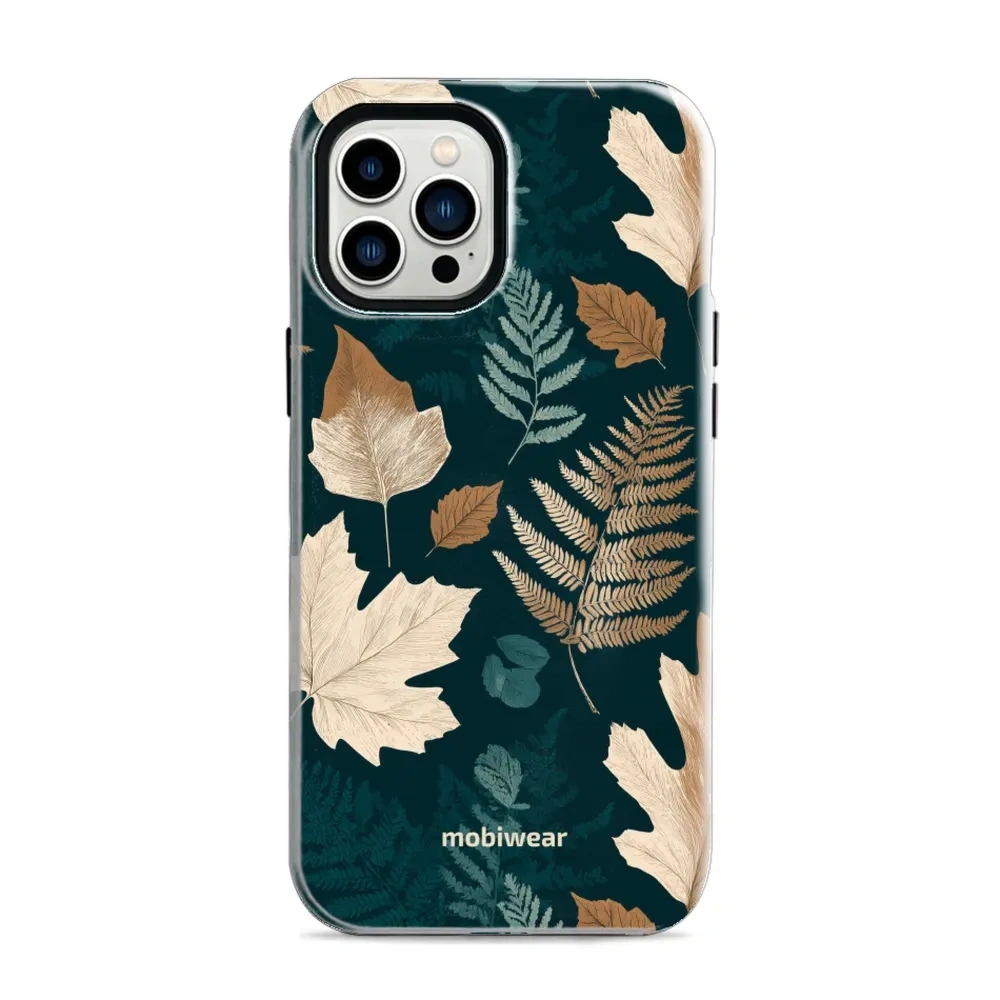 Etui ochronne do iPhone 12 Pro Max, Mobiwear Elite Pro MagSafe, zielnik z liści i paproci