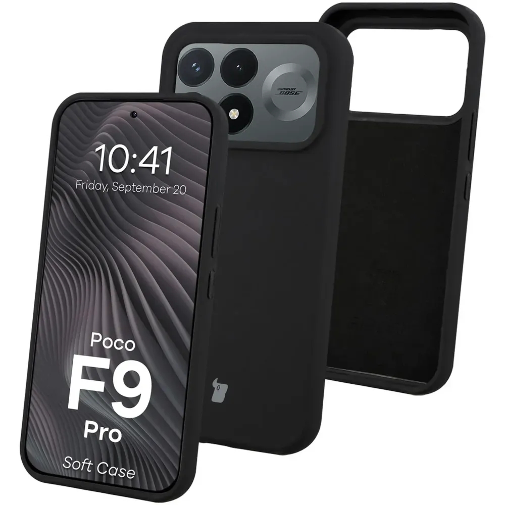 Silikonowe etui Bizon Soft Case do Xiaomi POCO F9 Pro, czarne