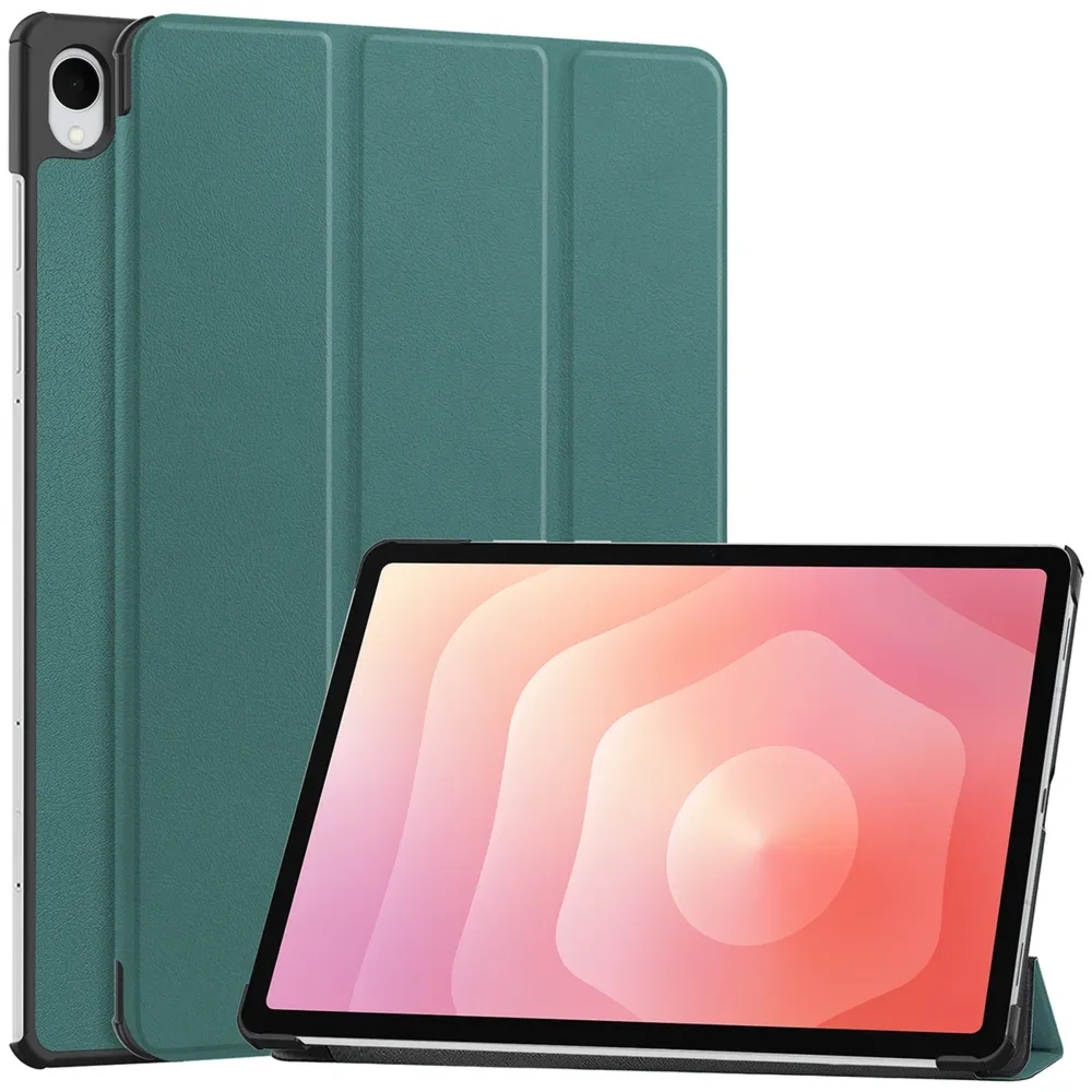 Etui z klapką Bizon Case Tab Croc do Galaxy Tab S12 Plus, ciemnozielone