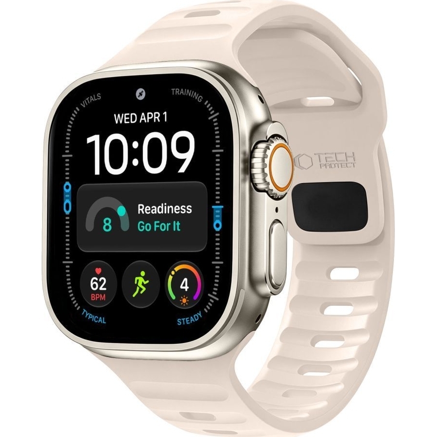 Pasek Tech-Protect Silicone Line, Apple Watch 49/46/45/44 mm, beżowe