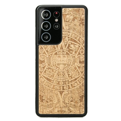 Image of Drewniane etui do Galaxy S21 Ultra, Bewood Kalendarz Aztecki Aniegre