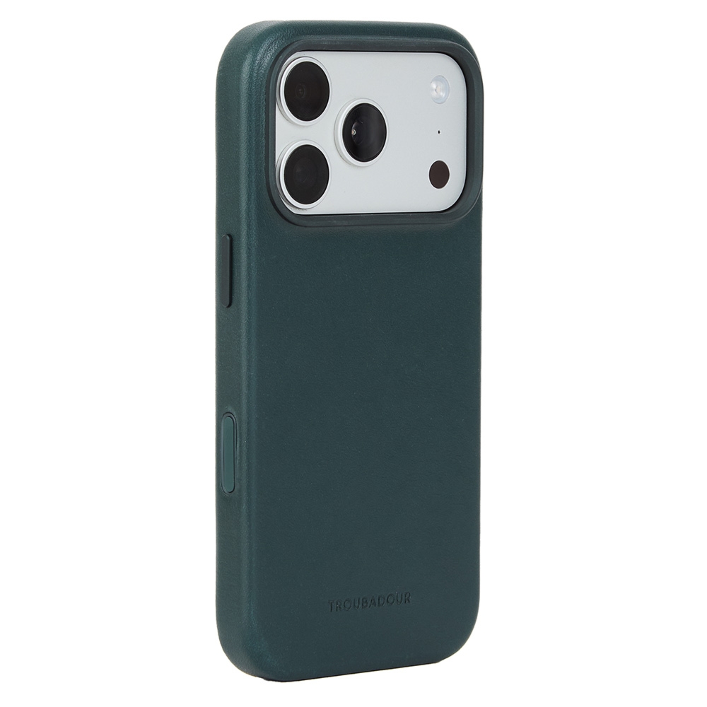 Etui Troubadour Full Leather Case do MagSafe do iPhone 18 Pro, ciemnozielone