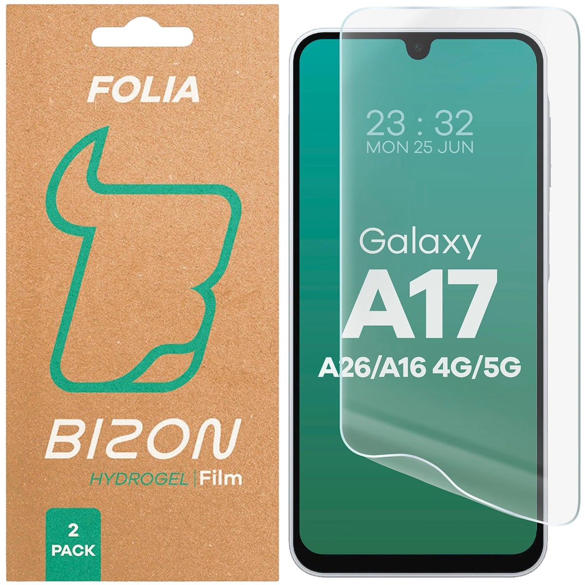 Folia hydrożelowa na ekran Bizon Film Hydrogel Front Duo do Galaxy A16 / A17 5G / A26 5G , 2 sztuki