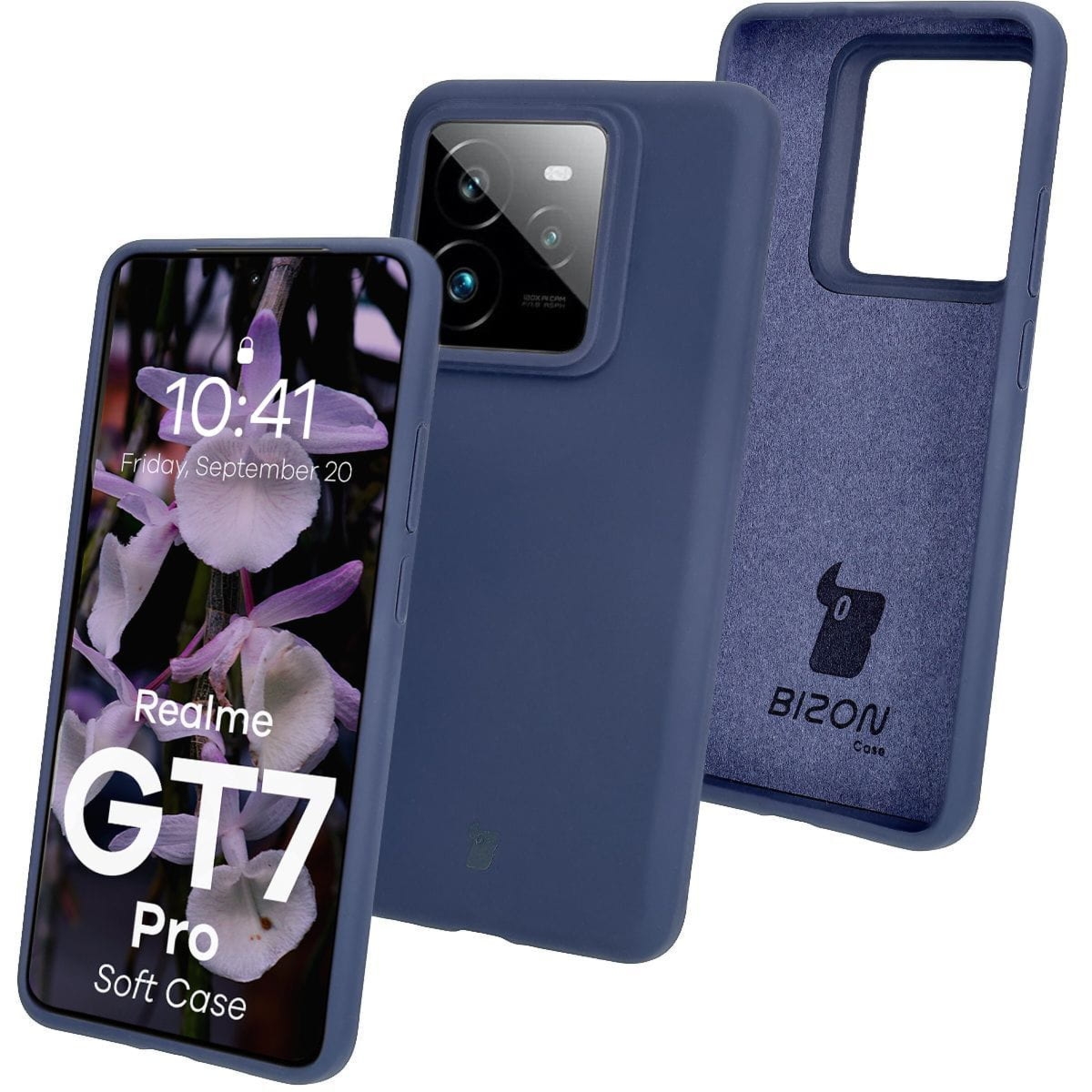 Silikonowe etui Bizon Soft Case do Realme GT 7 Pro, ciemnoniebieskie