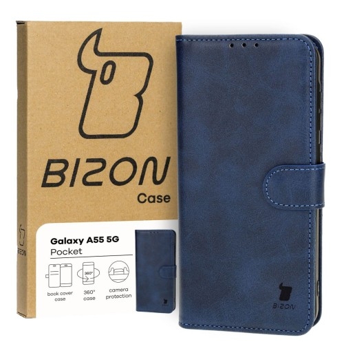 Image of Etui Bizon Case Pocket do Galaxy A55 5G, granatowe