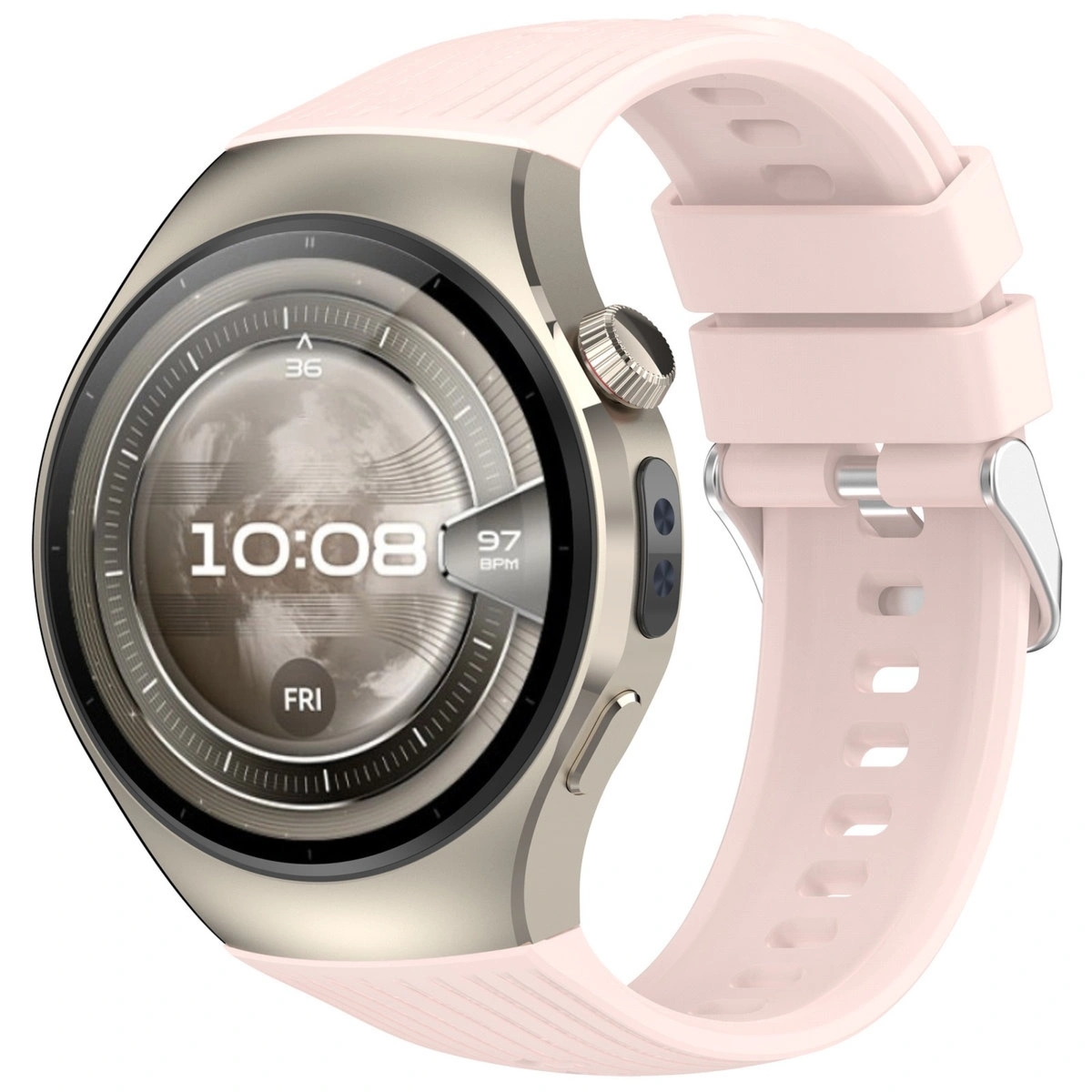 Silikonowy pasek Bizon Strap Watch Silicone T do Huawei Watch 5 46 mm, różowy