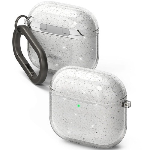 Image of Etui Ringke Air do Apple AirPods 4, przezroczyste z brokatem