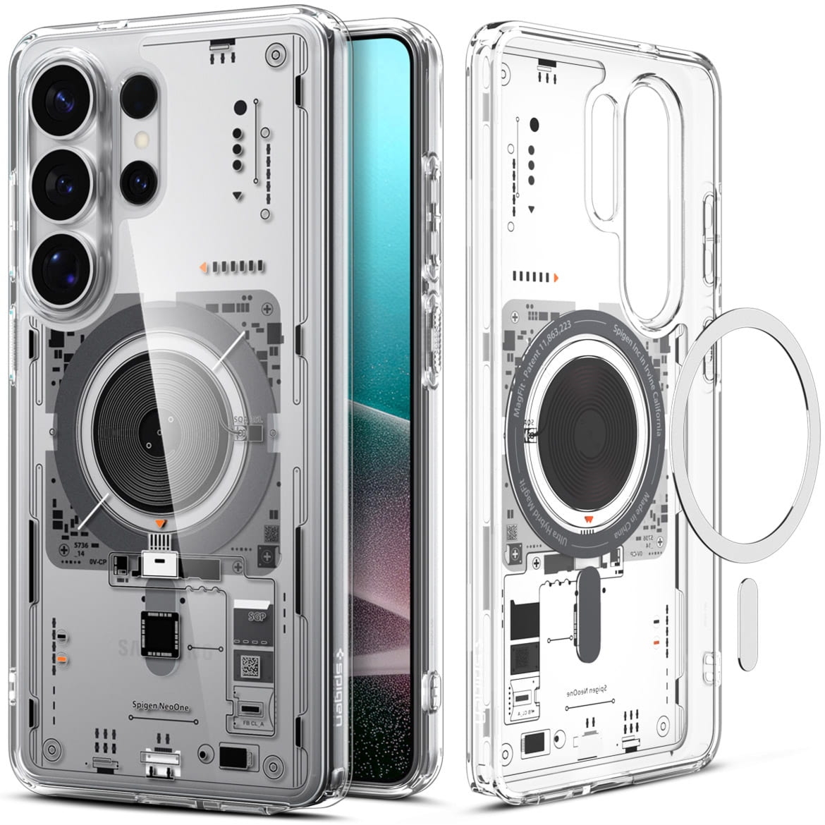 OUTLET: Etui Spigen Ultra Hybrid Mag do MagSafe do Galaxy S26 Ultra, przezroczysto-wzorzyste (Neo One)