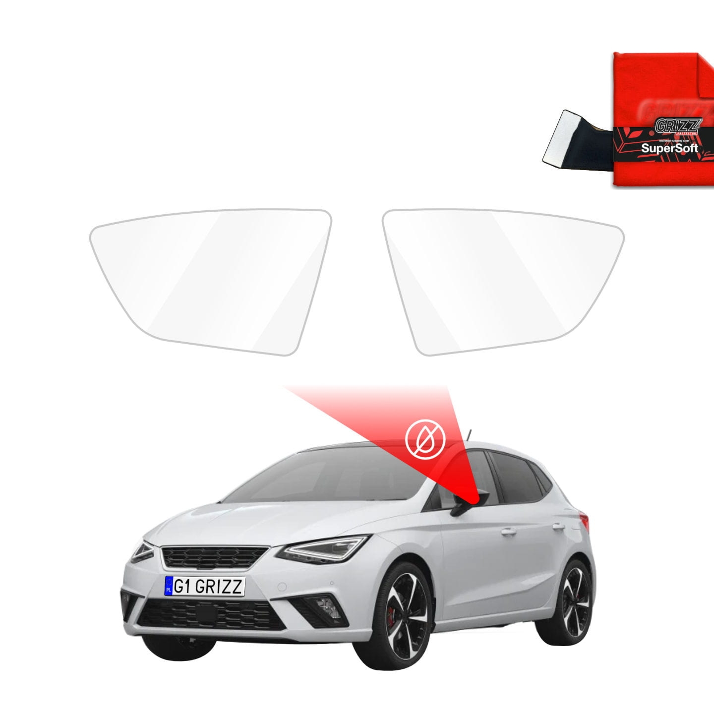 Folia przeciwdeszczowa Grizz Protector na lusterka do Seat Ibiza (2017-2026)