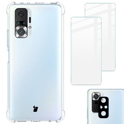 Image of Etui + 2x szkło + obiektyw Bizon Case Clear Pack do Xiaomi Redmi Note 10 Pro, przezroczyste