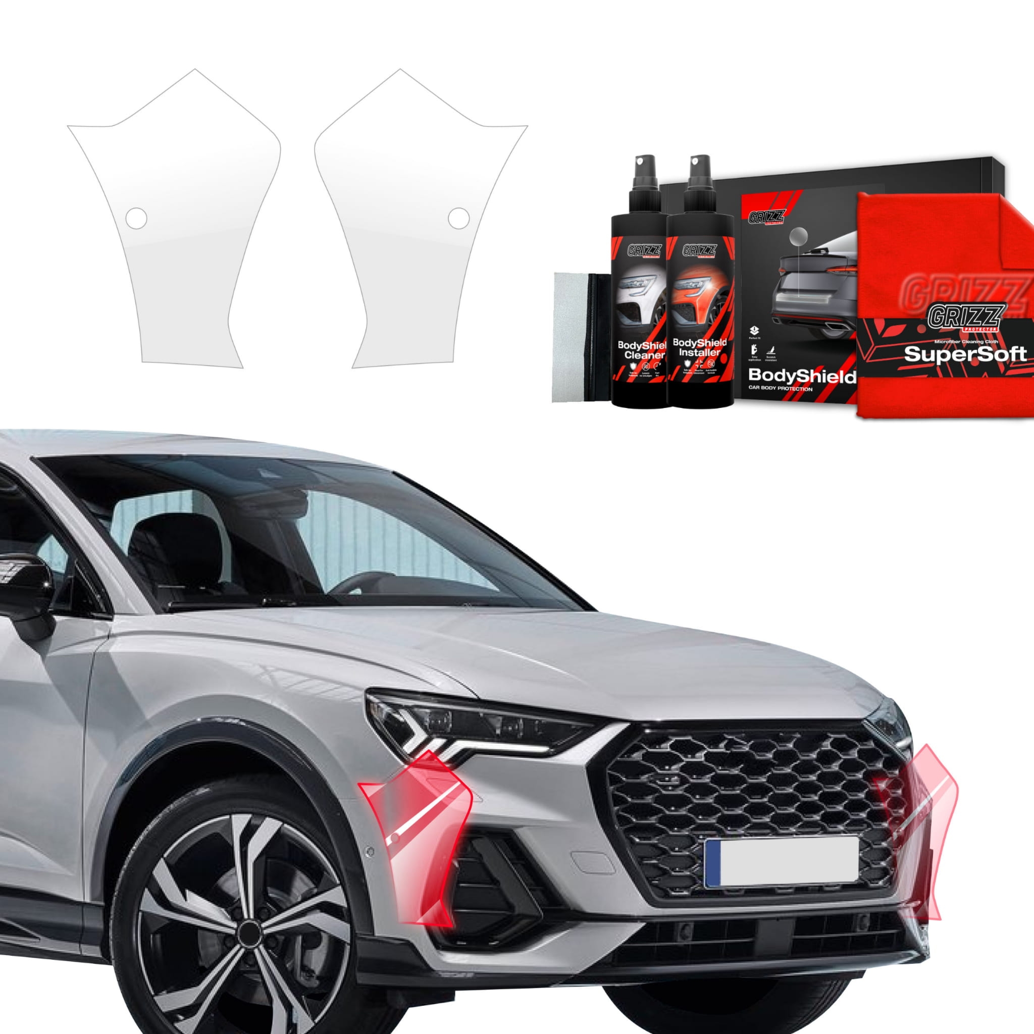 2w1 Folia ochronna na bok zderzaka Grizz Protector do Audi Q3 Sportback (2018-2024)