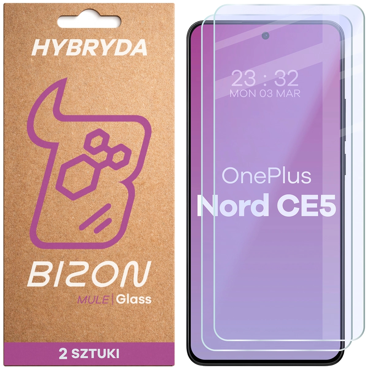 Elastyczne szkło hybrydowe Bizon Hybrid Mule Duo do OnePlus Nord CE5 5G, 2 sztuki