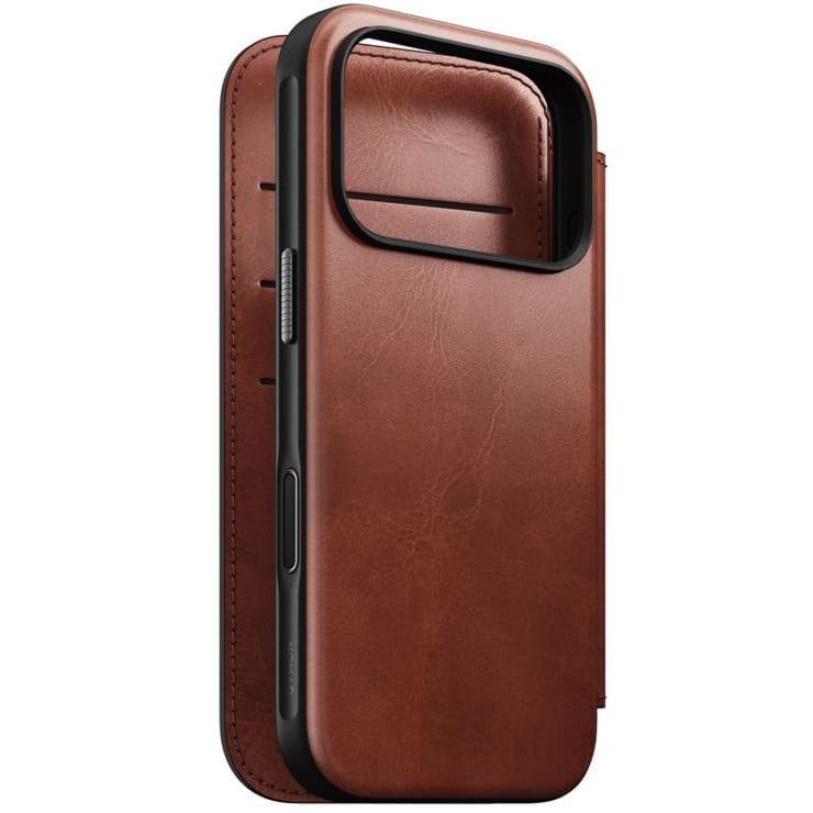 Etui z klapką Nomad Modern Leather Folio Horween Series do MagSafe, do iPhone 17 Pro, brązowe