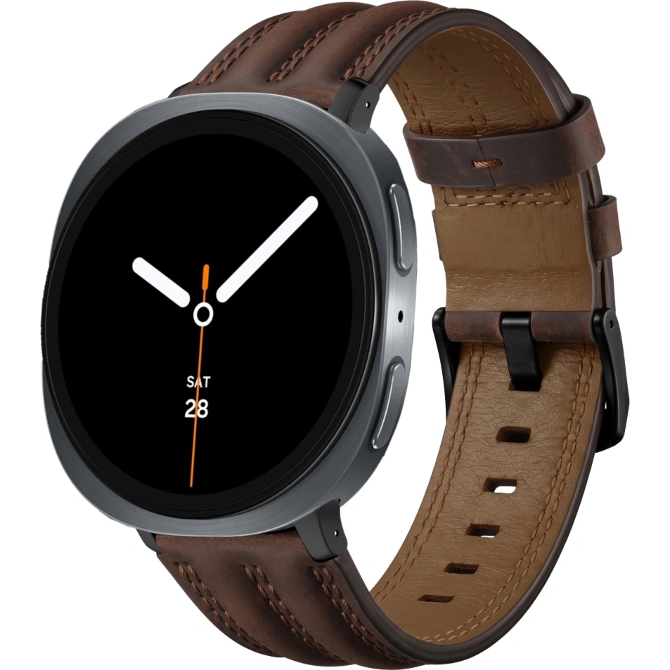 Pasek Tech Protect Leatherfit Craft do Galaxy Watch 9 44mm / 40mm / 8 44mm / 8 40mm / 8 Classic, brązowy