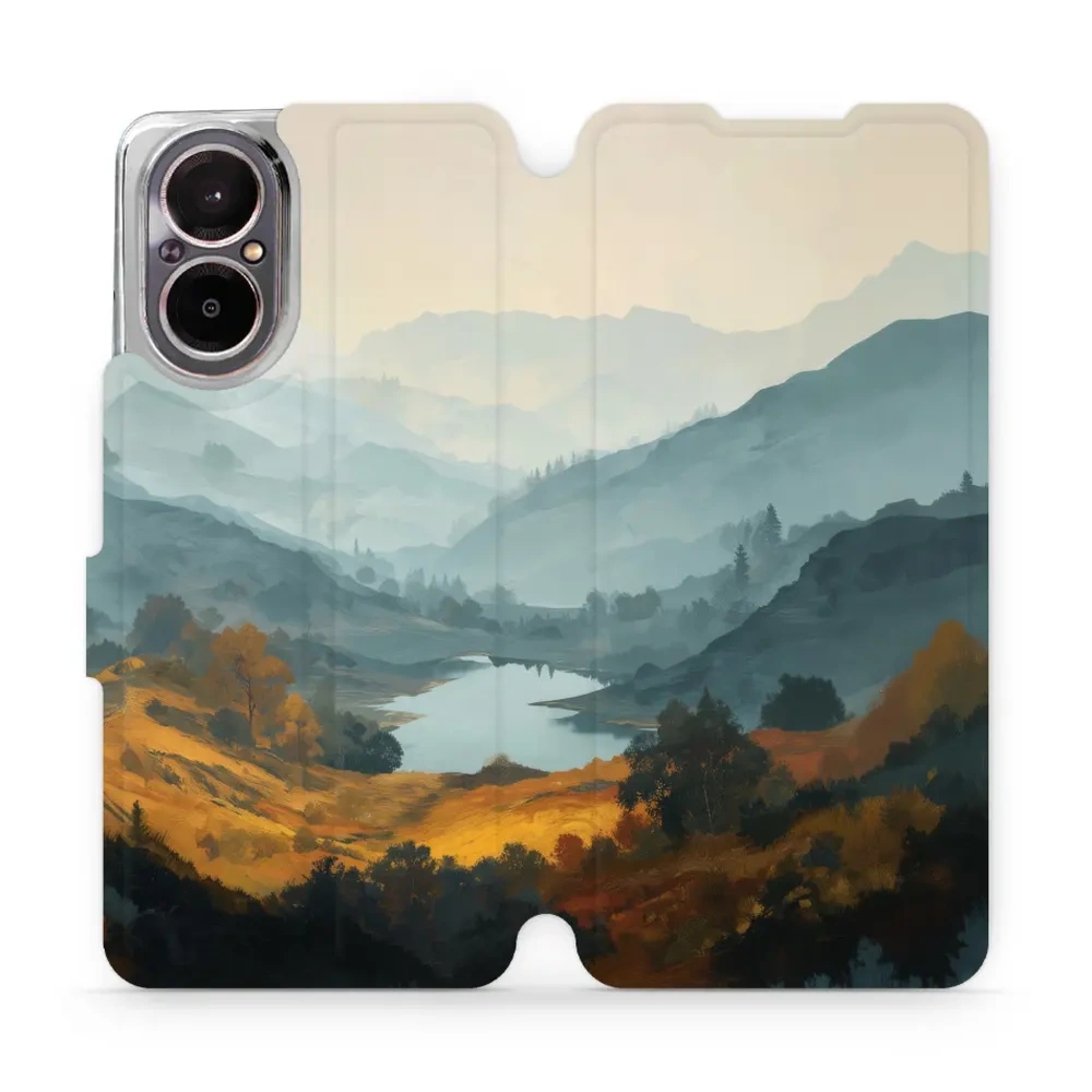 Etui z klapką do realme C67 4G, Mobiwear Book, jezioro w dolinie