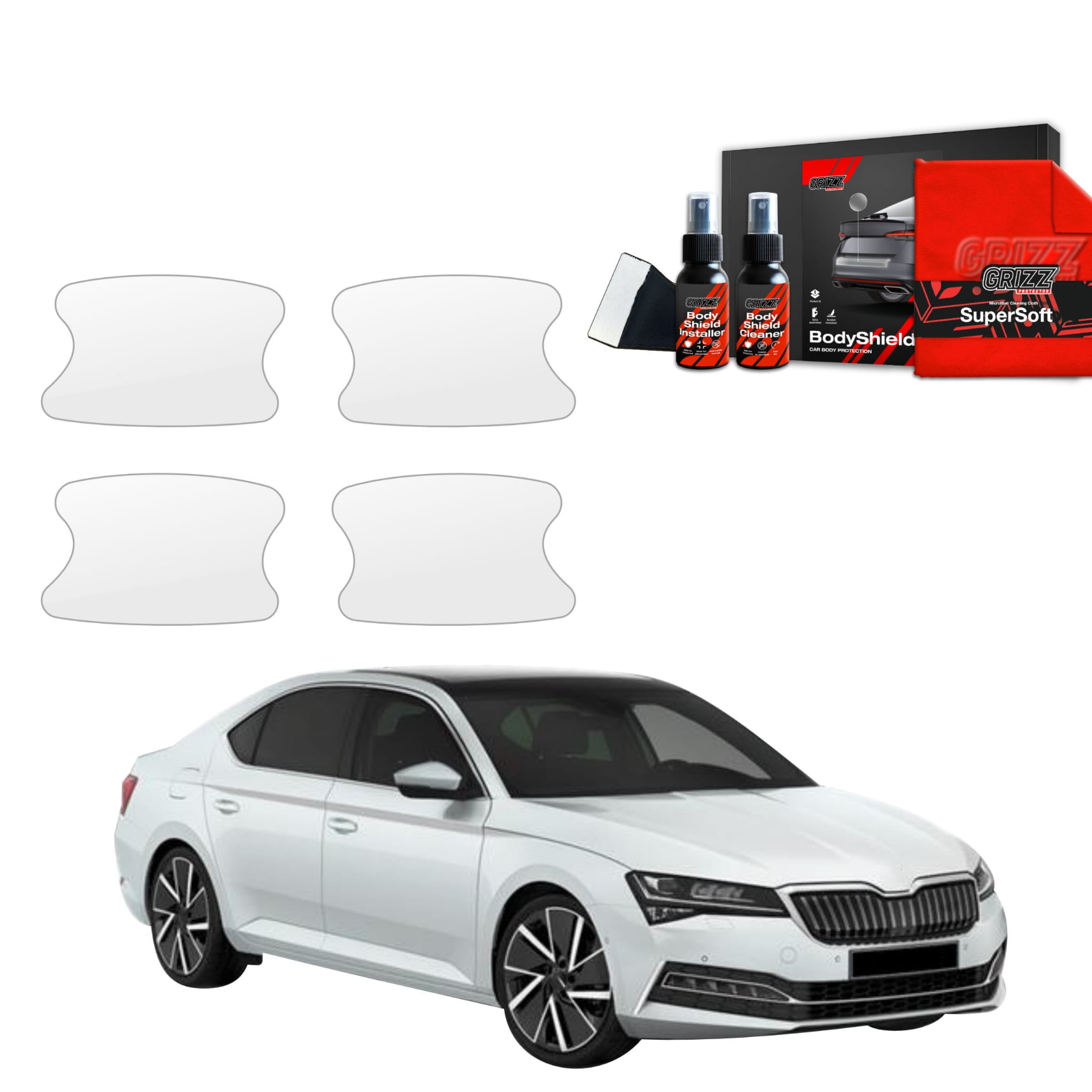 4w1 Folia ochronna pod klamki Grizz Protector do Skoda Superb 3 Liftback (2019-2023)