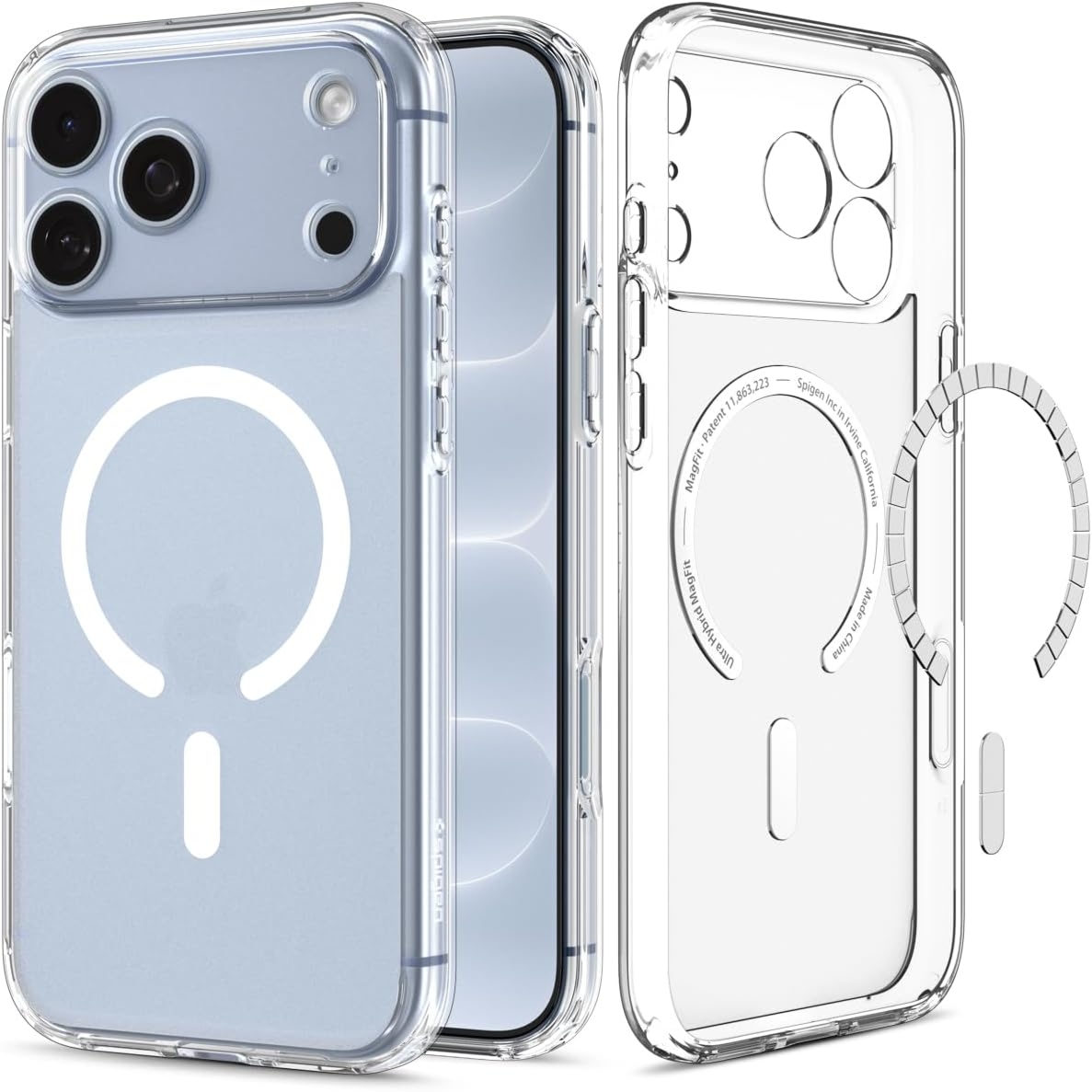 OUTLET: Etui Spigen Ultra Hybrid Mag do MagSafe do iPhone 18 Pro, półprzezroczysto-białe