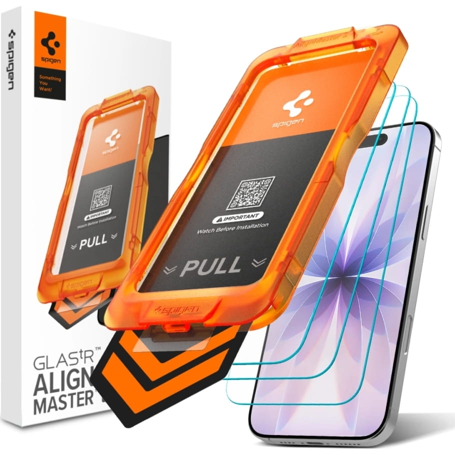 OUTLET: Szkło do etui Spigen Glas.tR AlignMaster S 3-Pack do iPhone 17