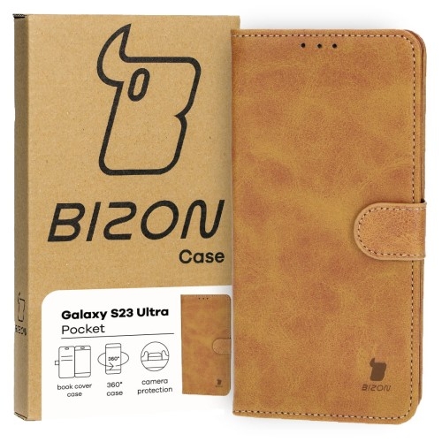 Image of Etui Bizon Case Pocket do Samsung Galaxy S23 Ultra, brązowe