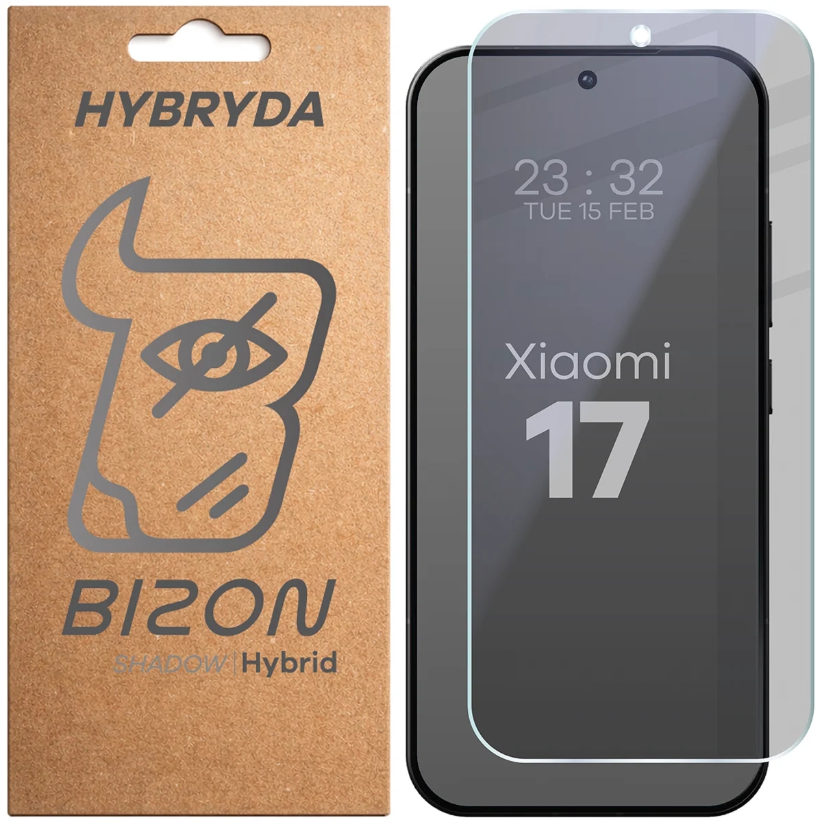 Prywatyzujące szkło hybrydowe Bizon Hybrid Shadow do Xiaomi 17, matowe