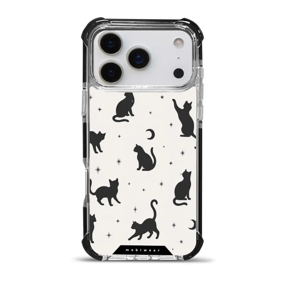 Etui ochronne do iPhone 17 Pro Max do MagSafe, Mobiwear Elite Bumper, kocia noc