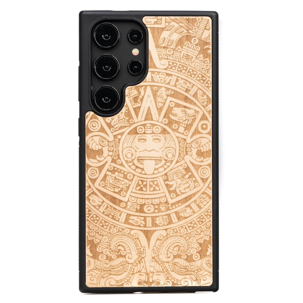 Image of Drewniane etui do Galaxy S25 Ultra, Bewood Kalendarz Aztecki Aniegre