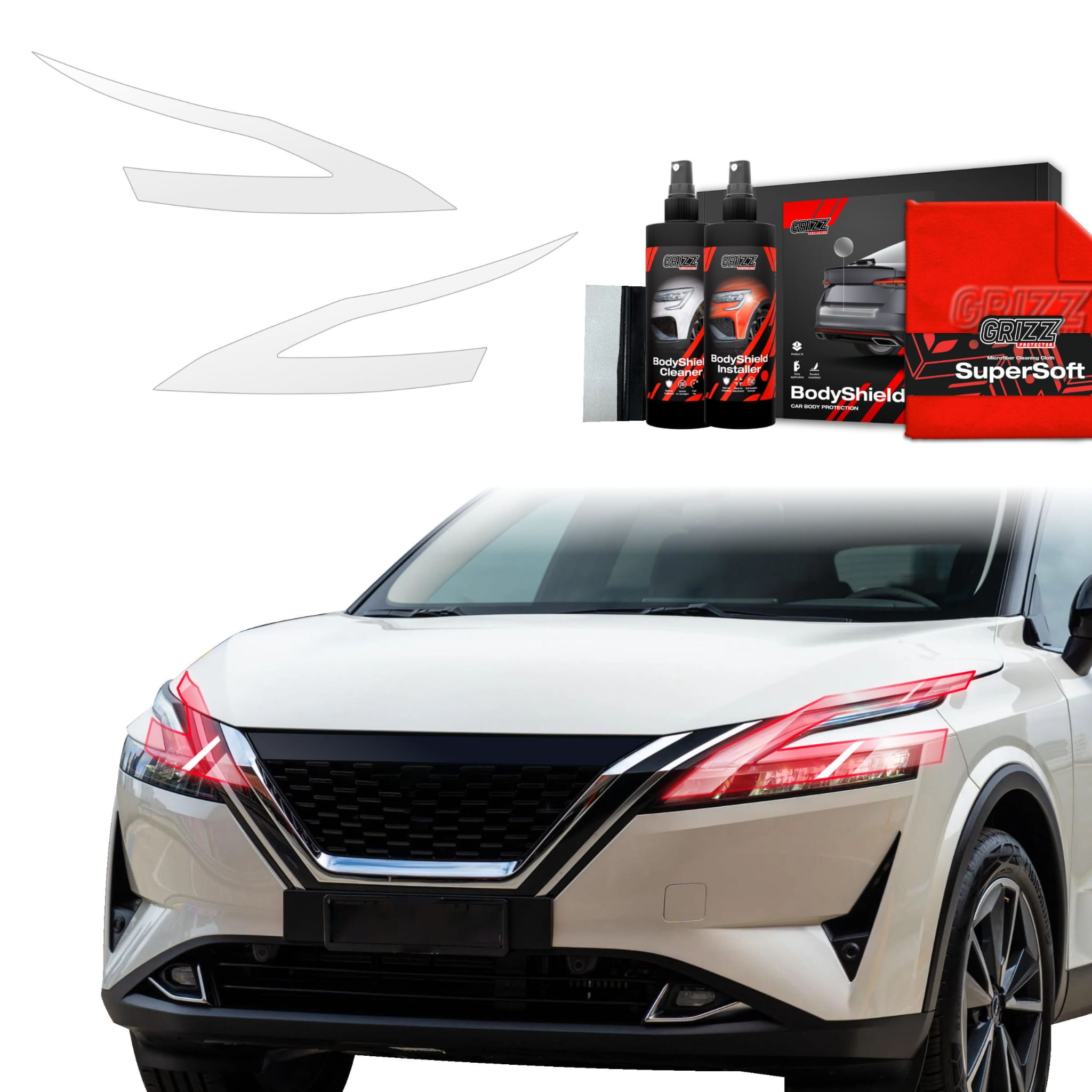 2w1 Folia ochronna na lampy Grizz Protector do Nissan Qashqai 3 (2021-2024)
