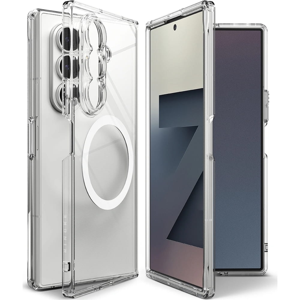 Etui Ringke Fusion Magnetic do Galaxy Z Fold7, przezroczysto-białe