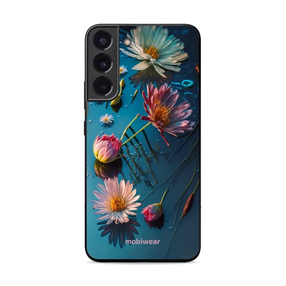 Etui ochronne do Galaxy S22 Plus, Mobiwear Glossy Case, niebiesko-kwieciste