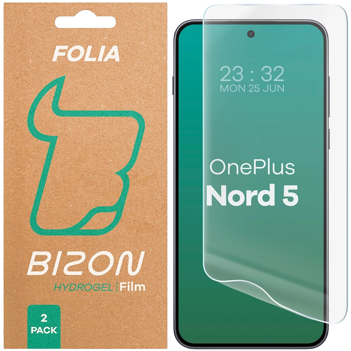 Folia hydrożelowa na ekran Bizon Film Hydrogel Front Duo do OnePlus Nord 5, 2 sztuki