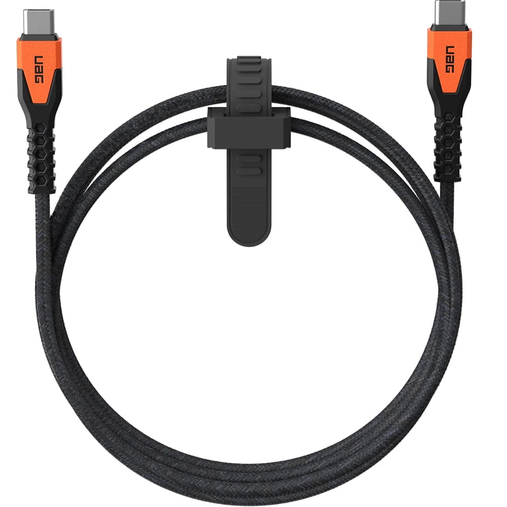 Image of Kabel do ładowania / transmisji danych UAG Rugged Cable USB-C, 60W, 1.5m, czarno-pomarańczowy