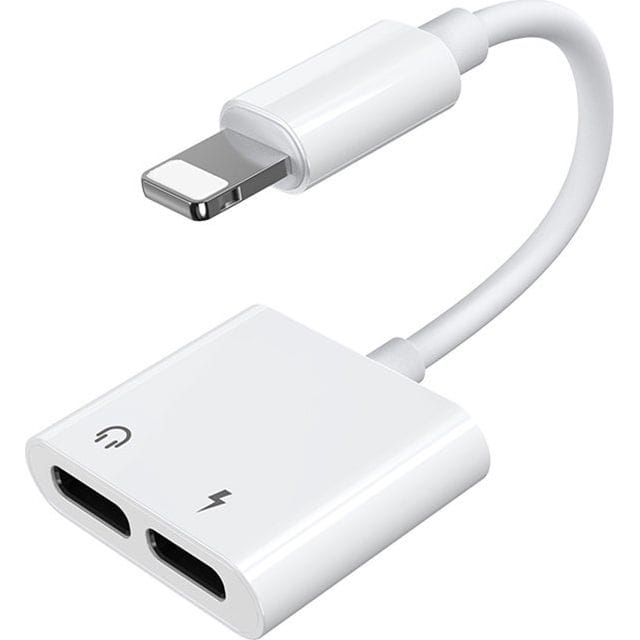 Image of OUTLET: Adapter, przejściówka, rozdzielacz słuchawkowy Joyroom S-Y104, Lightning - 2x Lightning, biały