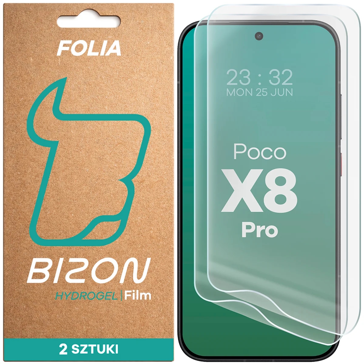 Folia hydrożelowa na ekran Bizon Film Hydrogel Front Duo do Xiaomi POCO X8 Pro, 2 sztuki