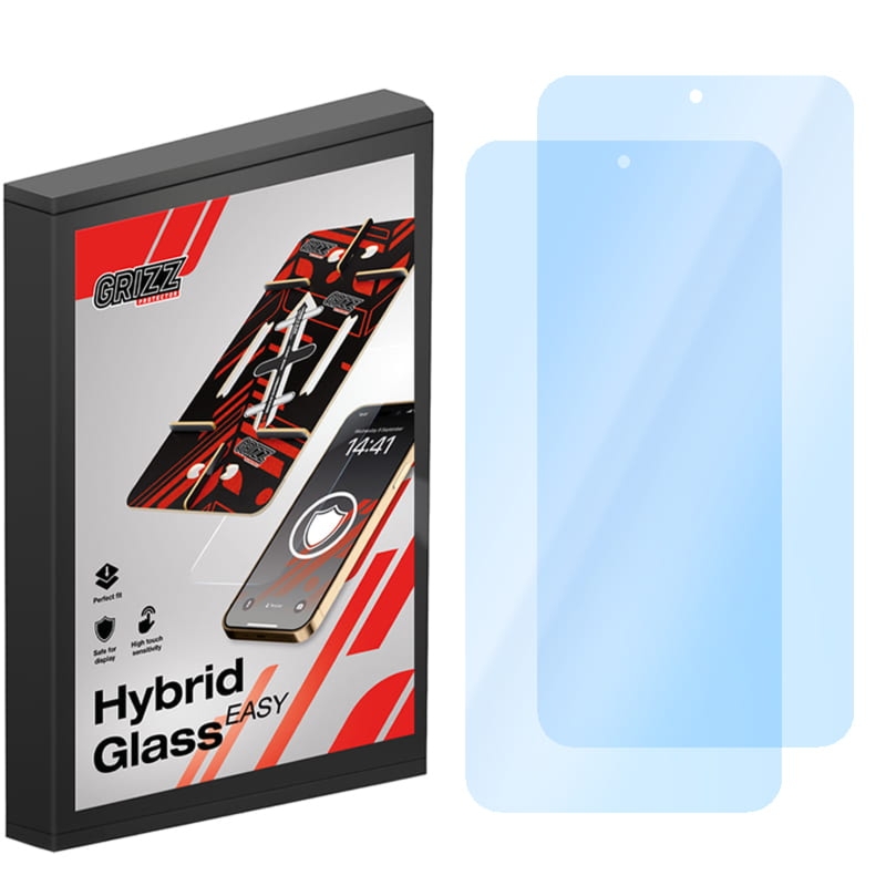 Szkło hybrydowe na ekran Grizz HybridGlass Easy do Galaxy S25 z aplikatorem, 2 sztuki