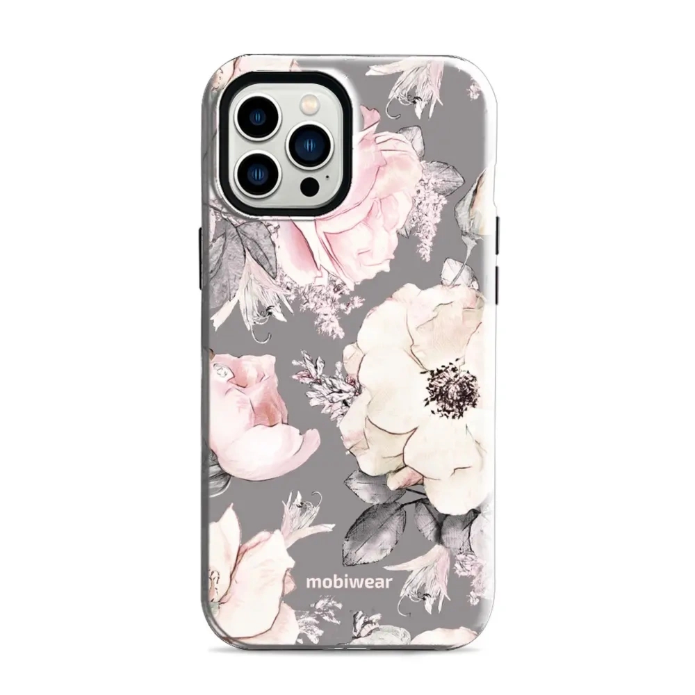 OUTLET: Etui ochronne do iPhone 12 Pro Max, Mobiwear Elite Pro, różowo-kwieciste