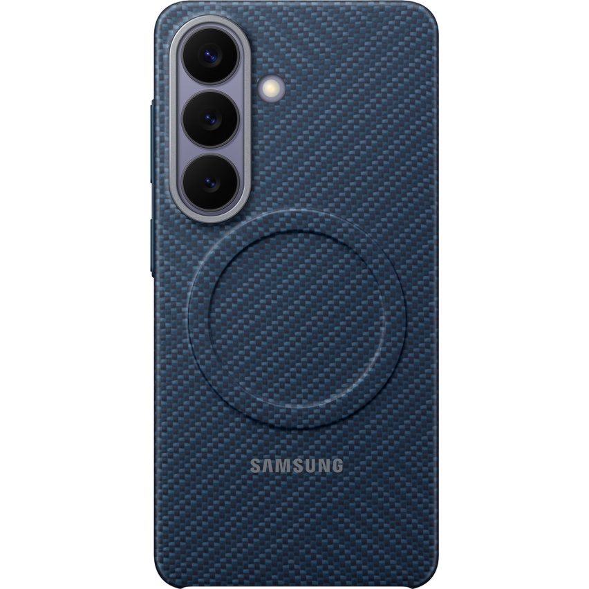 Oryginalne etui Samsung Carbon Magnet Case do MagSafe do Galaxy S26, granatowe z włóknem węglowym
