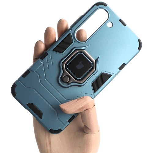 Image of Etui Bizon Case Armor Ring do Galaxy S23, niebieskie