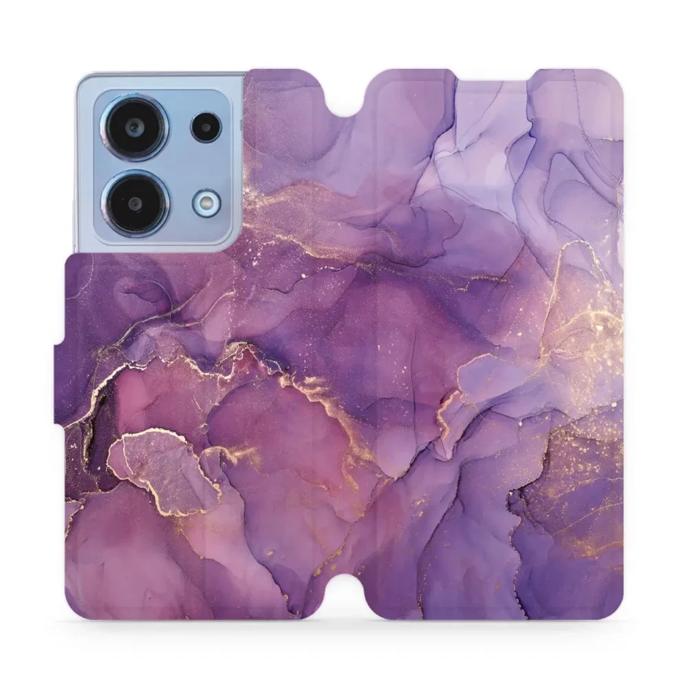 Etui z klapką do Xiaomi Redmi Note 13 4G, Mobiwear Book, fioletowe