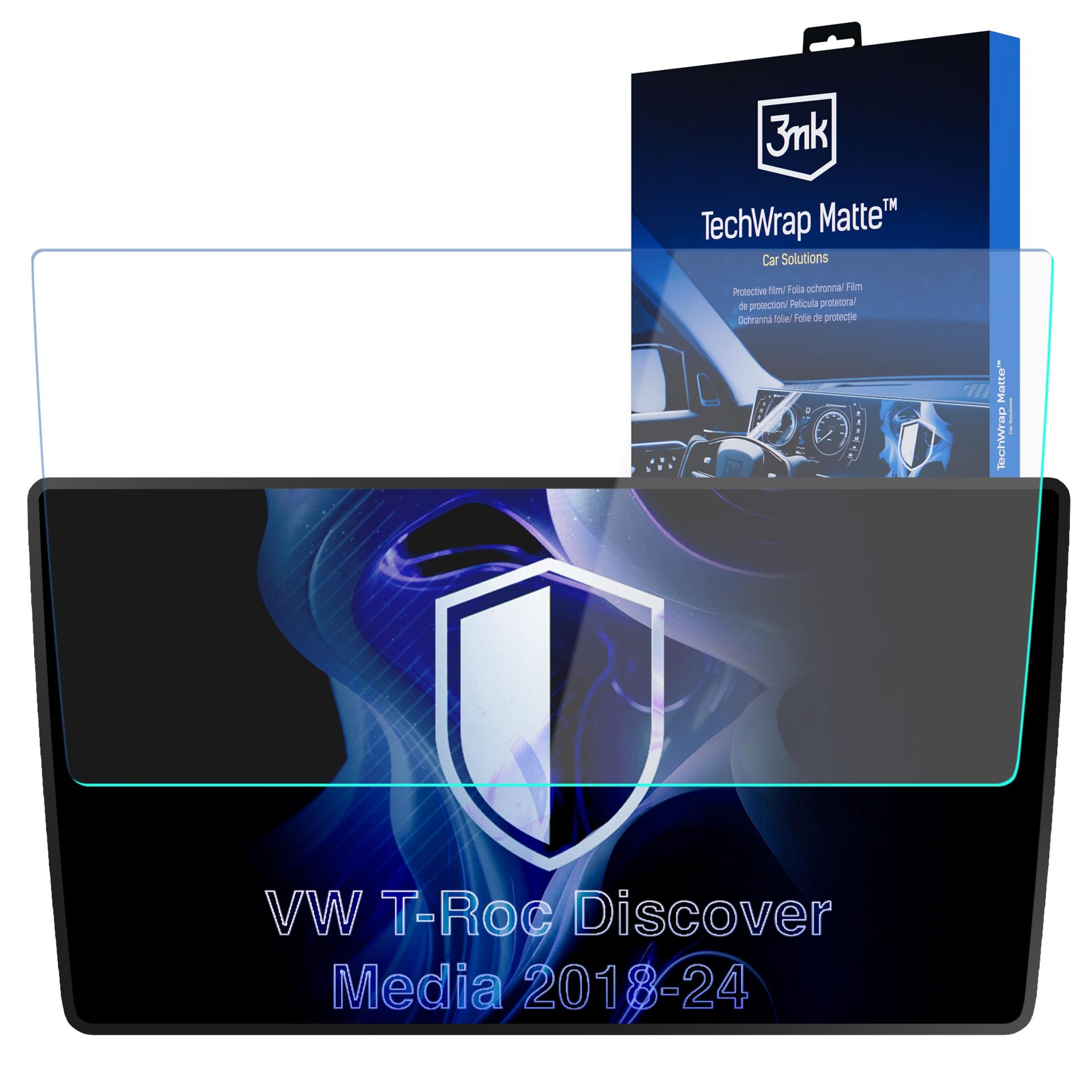 Matowa folia ochronna na ekran nawigacji do VW T-Roc I Discover Media (2018 – 2025), 3mk TechWrap Matte