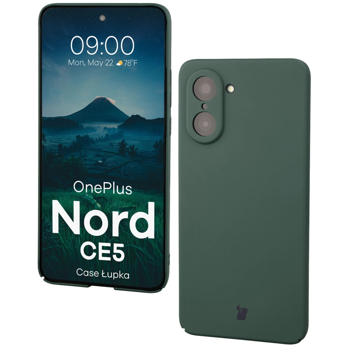 Etui Bizon Case Łupka do OnePlus Nord CE5 5G, zielone