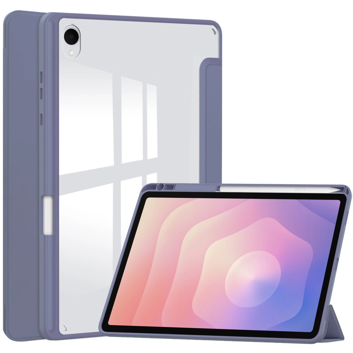 Etui z klapką Bizon Case Tab Clear Matt do Galaxy Tab S11, lawendowe