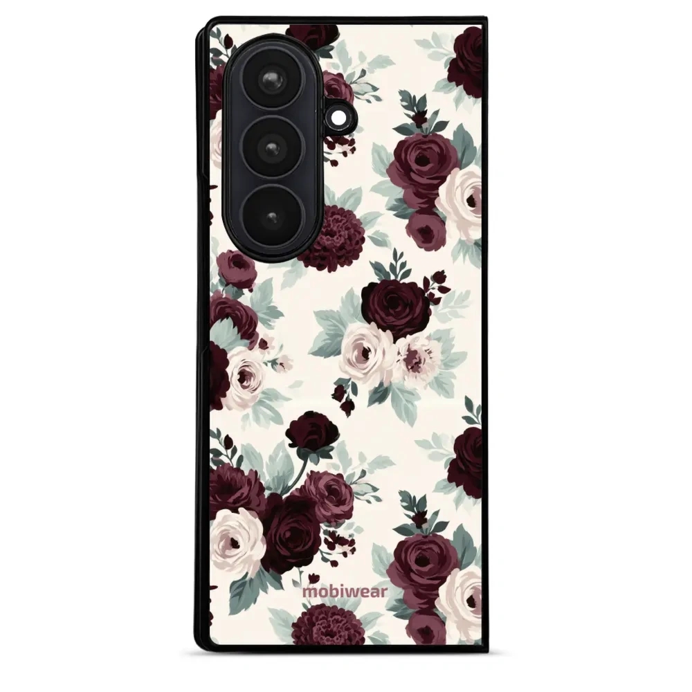 Etui ochronne do Galaxy Z Fold8 Ultra, Mobiwear Glossy Case, róże z szałwią na kremie