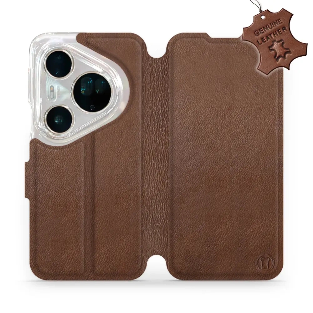 Etui z naturalnej skóry do Huawei Pura 80 Ultra, Mobiwear Leather, brązowe