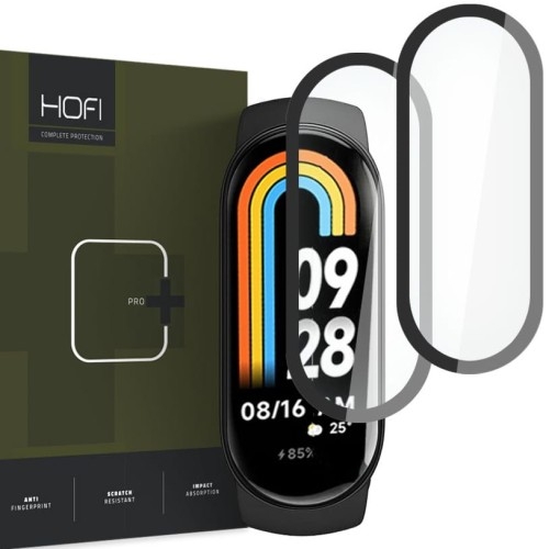 Image of Szkło hybrydowe na ekran Hofi Hybrid Pro+ do Xiaomi Mi Smart Band 8 / 8 NFC x2, czarna ramka