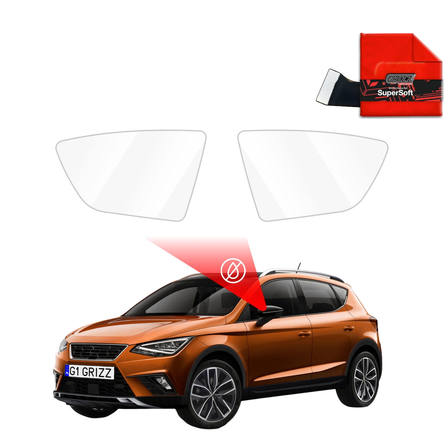 Folia przeciwdeszczowa Grizz Protector na lusterka do Seat Arona (2017-2022)
