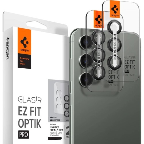 Image of Szkło na aparat Spigen Glas.tR Ez Fit Optik Pro 2-Pack do Galaxy S24 / S23 / S23 Plus, czarne