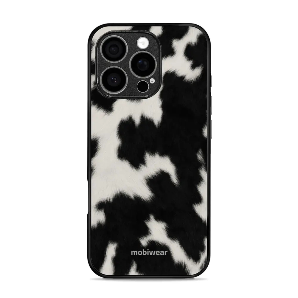 Etui ochronne do iPhone 16 Pro, Mobiwear Glossy Case, krowie futerko